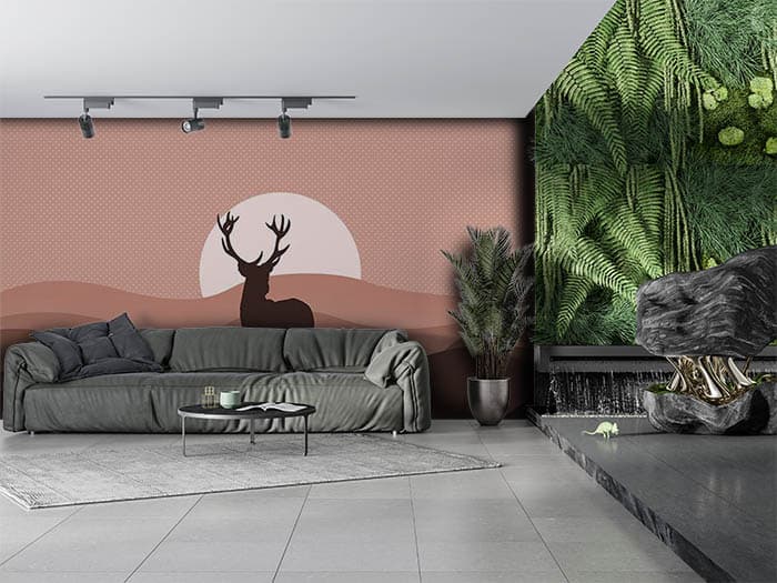 Peachy Sunset shown in a room