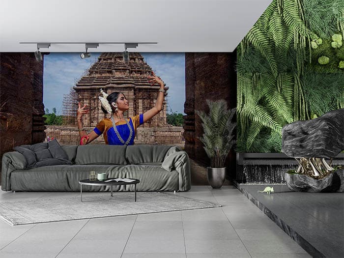 Odissi Pose shown in a room