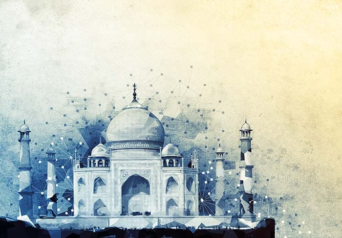 Beautiful Taj Mahal Heritage Scenic View wallpaper pattern detail