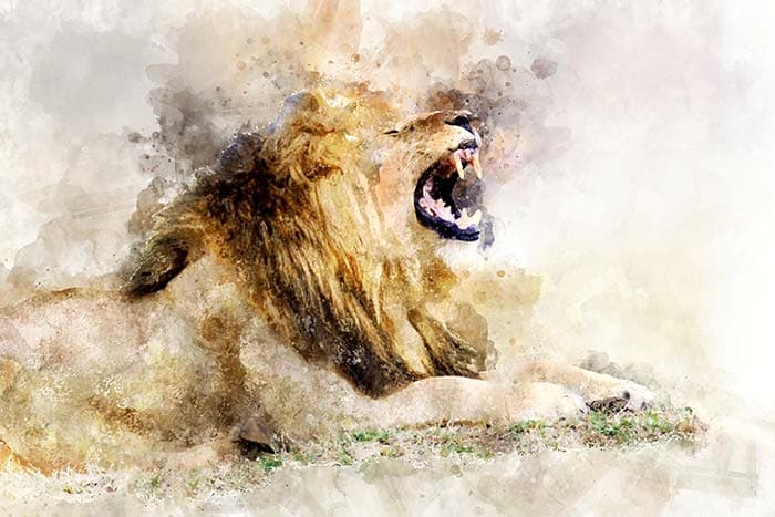 Roaring Lion Painting Wallpaper pattern detail