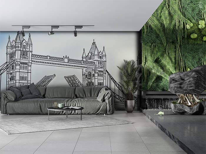 London's Bridge Wallpaper shown in a room