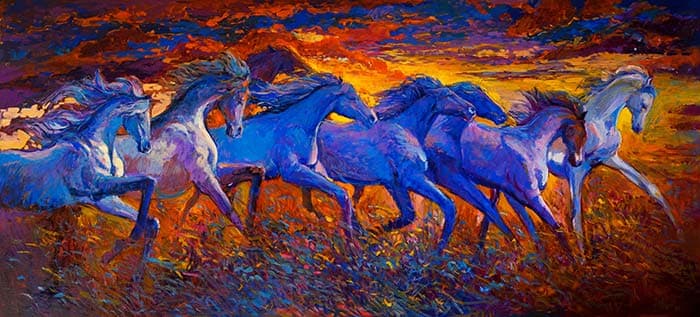 Running Horses pattern detail