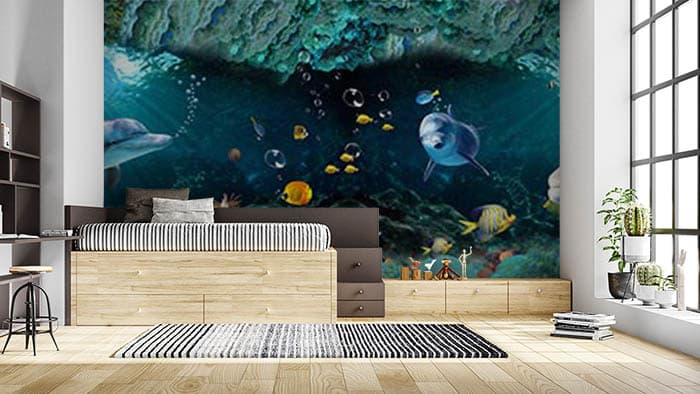 Dolphin Wallpaper for Walls - Magic Decor shown in a room