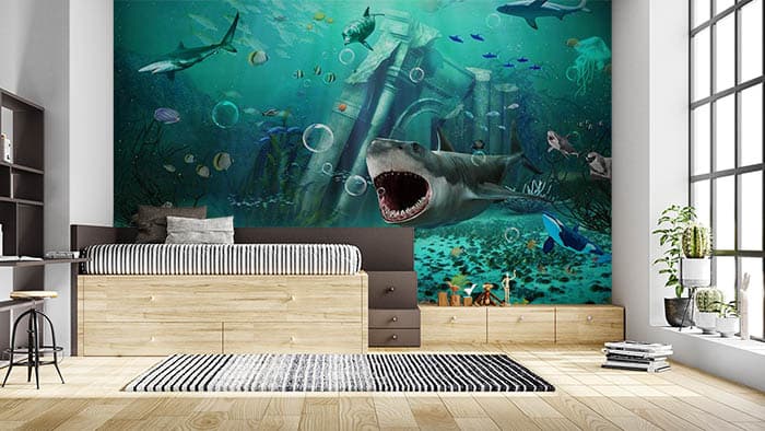 Dreadful Sharks shown in a room