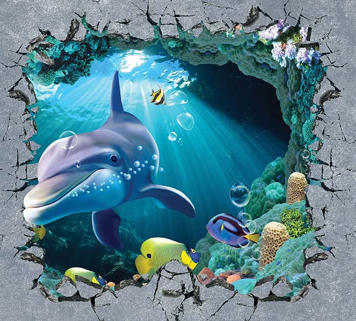 Cartoon Inspired Smirking Whale Kids Wallpaper pattern detail