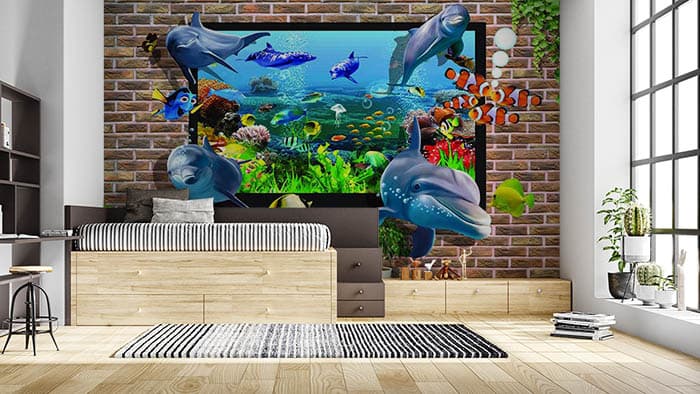 Aquatic Animals shown in a room