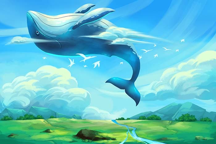 Elegant Marine Whale Wall Decor Wallpaper pattern detail