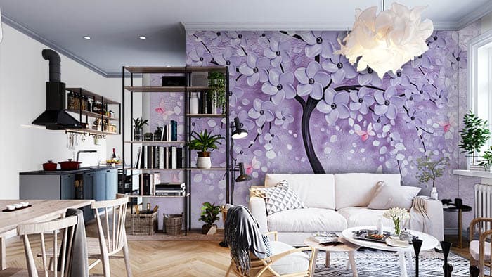 Violet Blossom shown in a room