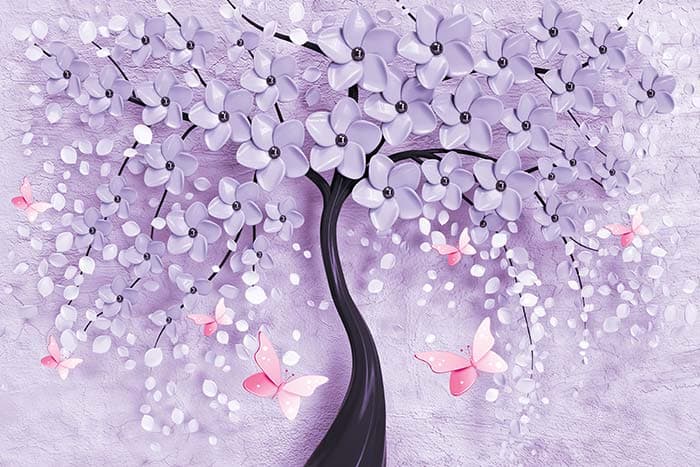 Violet Blossom pattern detail