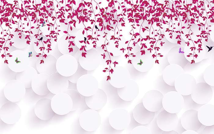 Beautiful Pink Floral Wall Design Wallpaper pattern detail