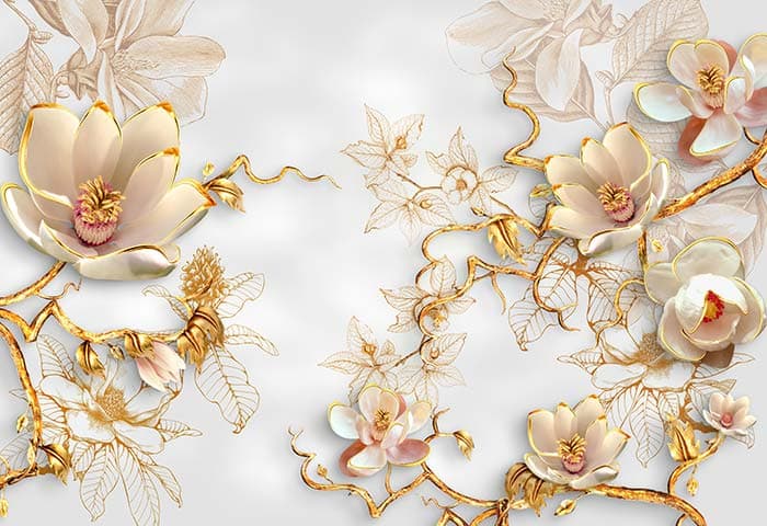 Golden Florets pattern detail