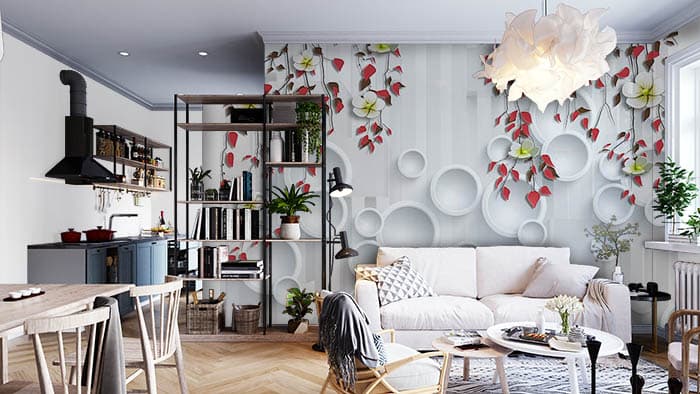 Rings on Wall shown in a room