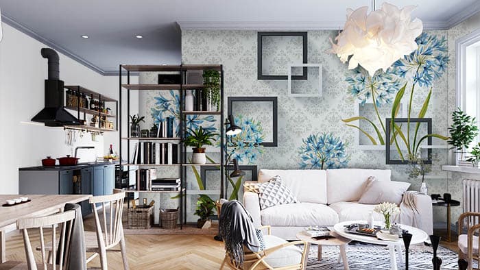 Shelved Wall shown in a room