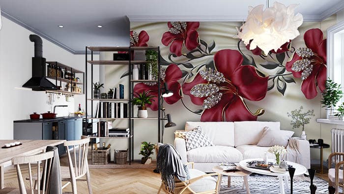 Velvet Petals shown in a room