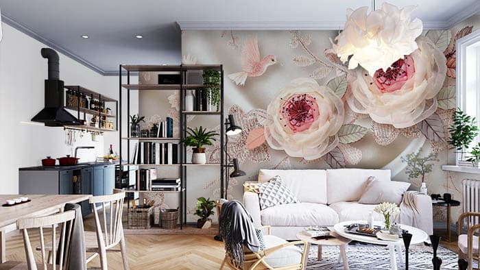 Floral Pudding shown in a room