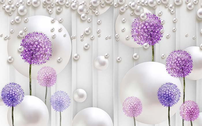 Pearls in Violet pattern detail