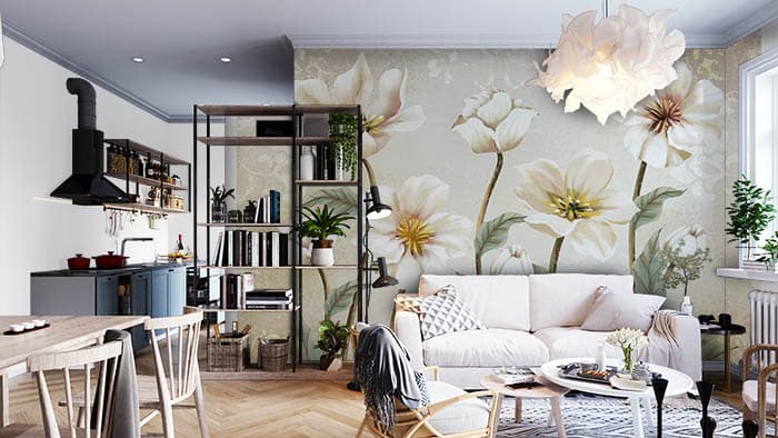 White Blossoms shown in a room