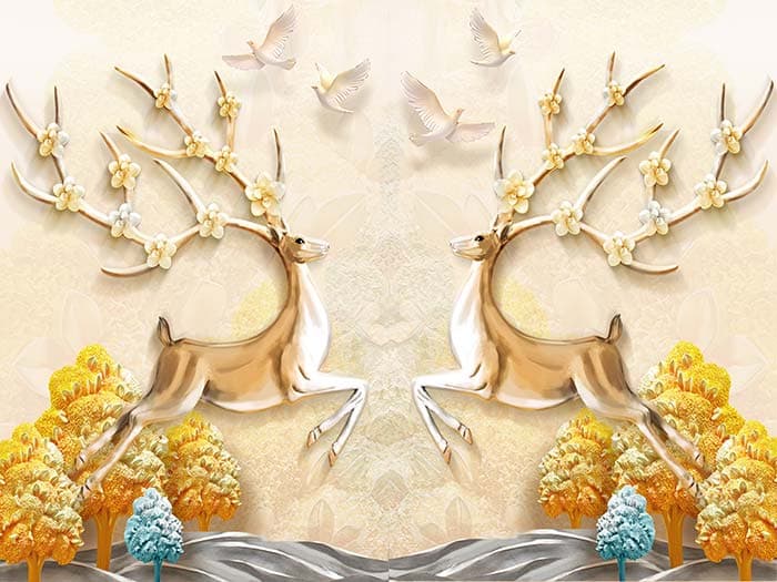 Luxury Antelope Nature Theme Artwork wallpaper pattern detail
