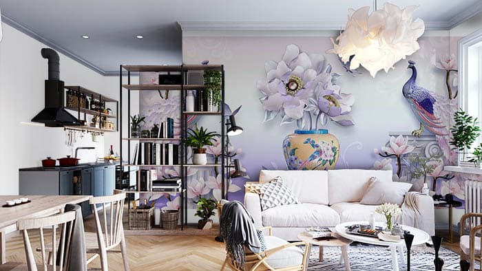 Violet Vase shown in a room