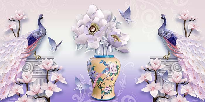 Violet Vase pattern detail
