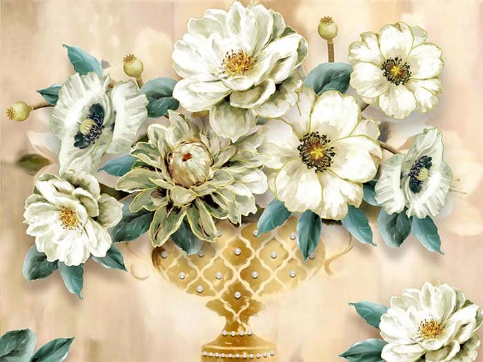 Flower Basket pattern detail