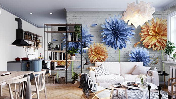 Walled Mural shown in a room