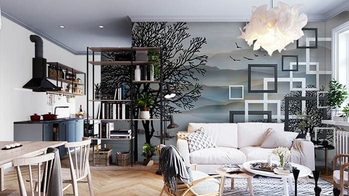 Black and White shown in a room