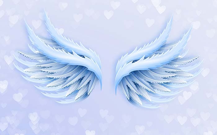 Soft and Serene Angel Wings Mural Wallpaper pattern detail