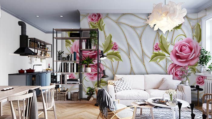 Rose Buds shown in a room