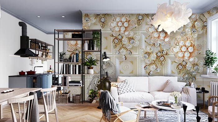 Pearl Chandeliers shown in a room