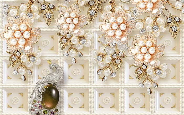 Pearl Chandeliers pattern detail