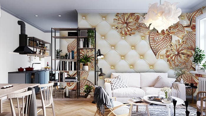 Bejeweled Mural shown in a room