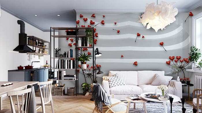 Heart Petals shown in a room
