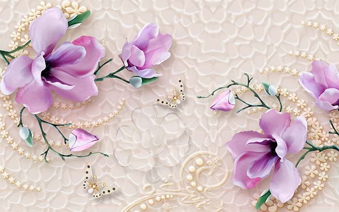 Violet Florals pattern detail
