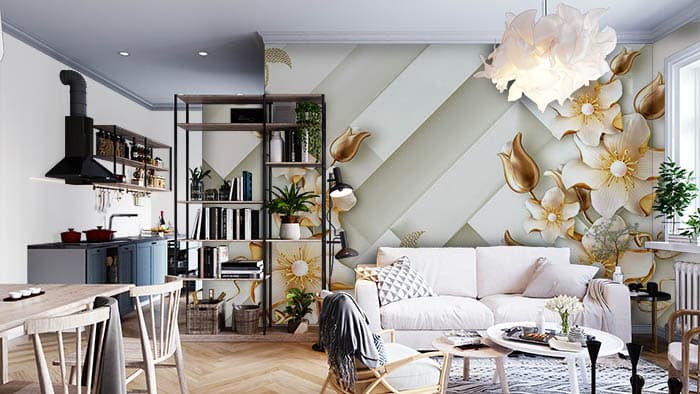Pearl Florals shown in a room