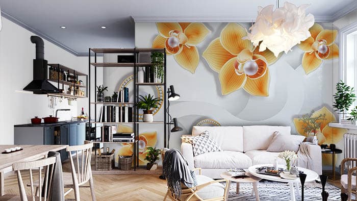 Floral Pearl Blossoms shown in a room