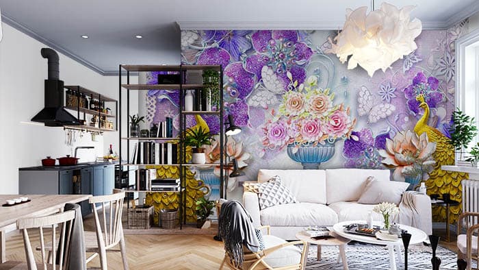 Violet Bouquet shown in a room