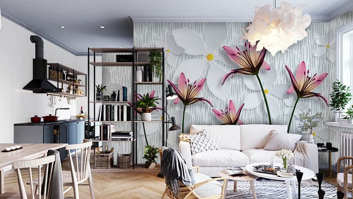 Waving Flowers shown in a room