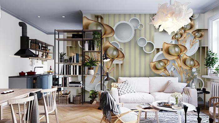 Wall Rings FLoral shown in a room