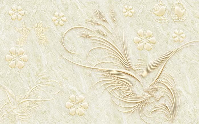 Classical Floral Design with Golden Overlay pattern detail