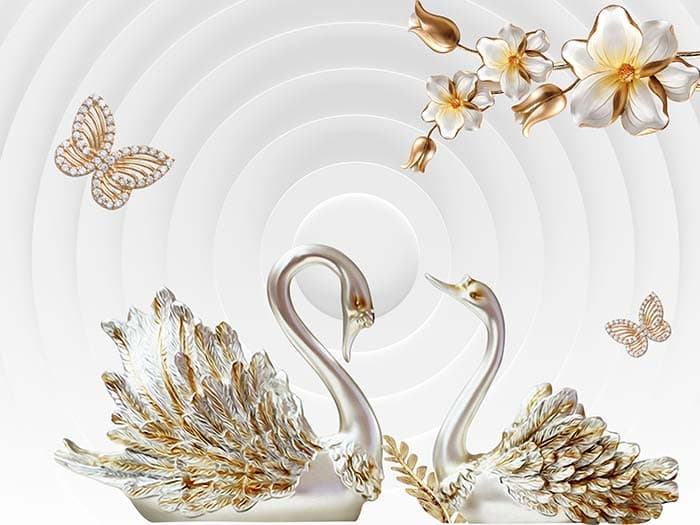 Pearl Swan Wallpaper for Walls pattern detail