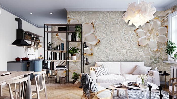 Abstract Floret shown in a room