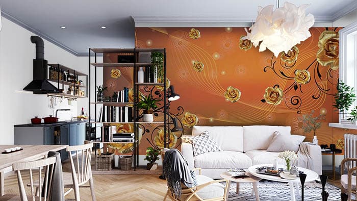 Golden Waves shown in a room
