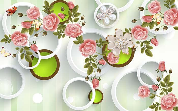 Pearl FLoral Rings pattern detail