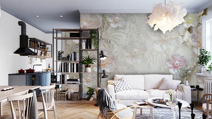 Abstract Floret shown in a room