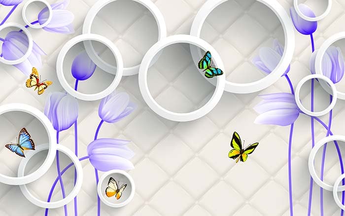 Modern Butterfly Pattern Wall Mural Wallpaper pattern detail