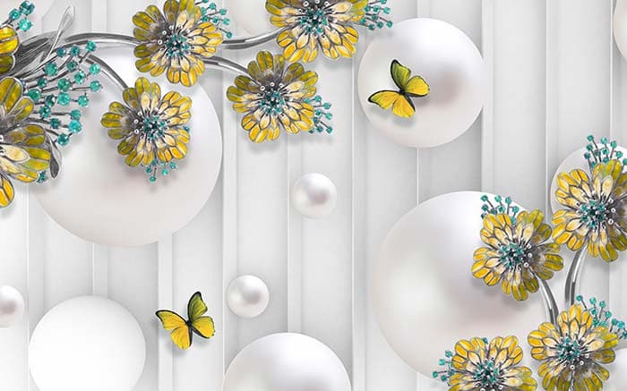 Premium Butterfly Branch Wall Mural Wallpaper pattern detail