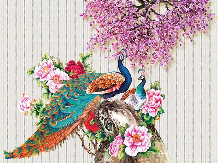 Peacock Branch pattern detail