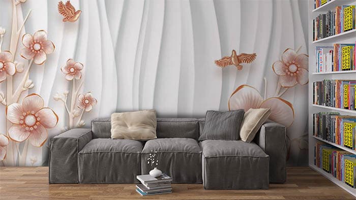Floral Waves shown in a room