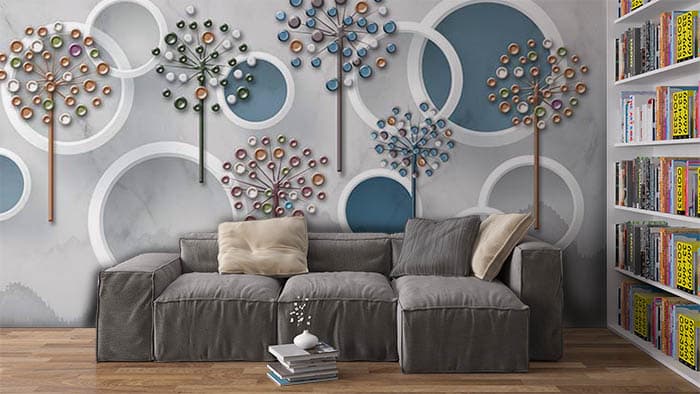 Blue RIngs shown in a room